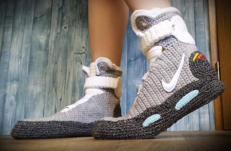 Back To The Future Shoes Knitted Slippers - Nike BTTF Shoes knit slippers