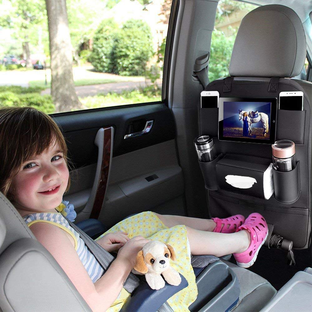Backseat Car Organizer Holds Tablets, Drinks, Tissues, and More