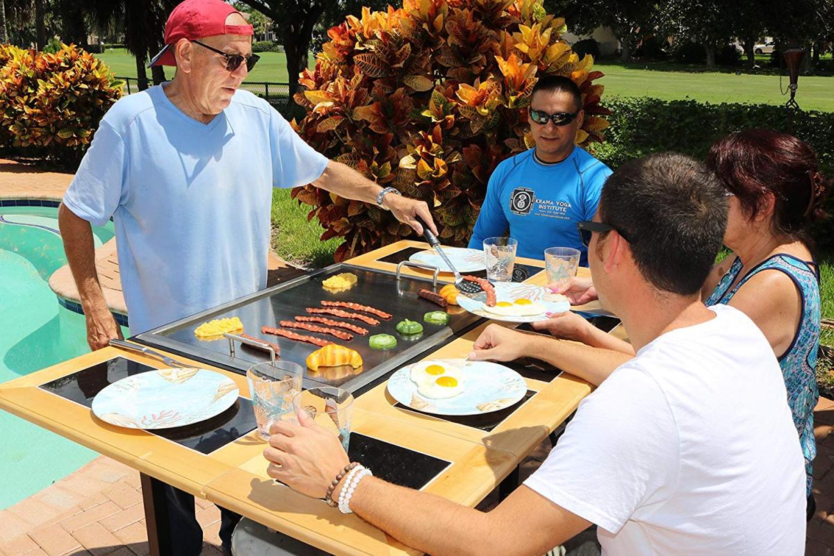 Outdoor hibachi 2024 grill table