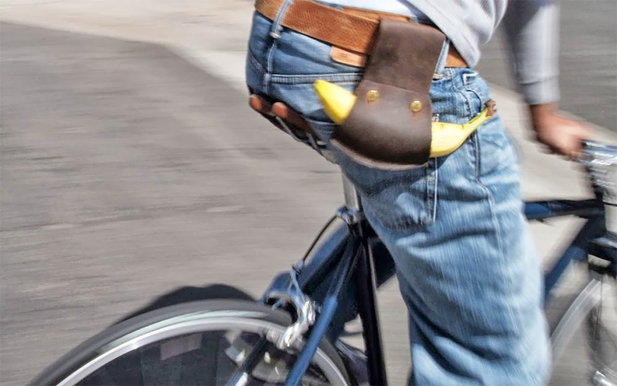 Banana Holder For Your Bicycle - Leather bike banana holster