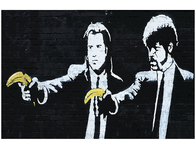 Banksy 'Pulp Fiction Bananas' Stretched Canvas Art