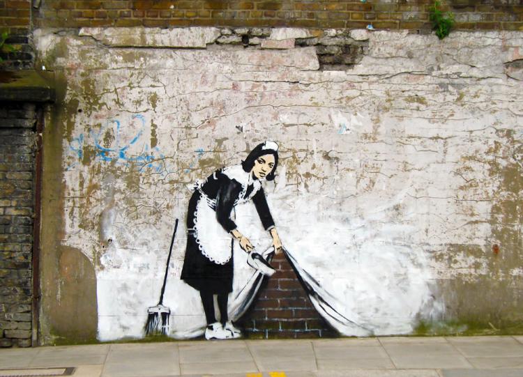Banksy Sweep It Under The Rug Wall Decal