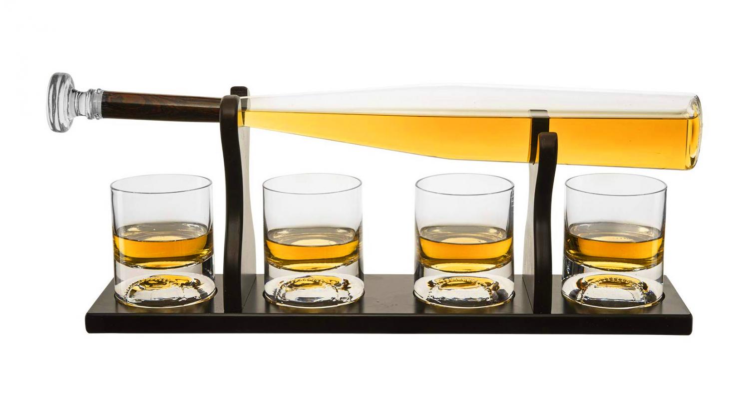 Baseball Bat Whiskey Decanter - Elegant sports bat glass spirit wine decanter