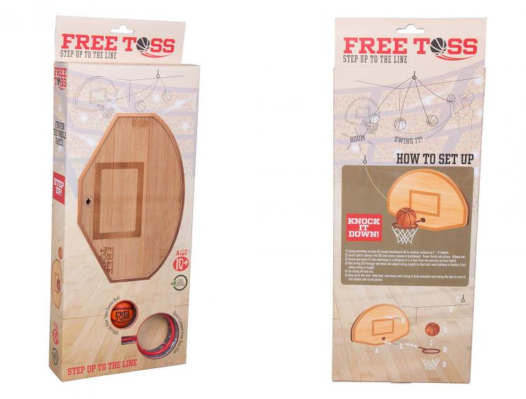 Basketball and Hoop Free Toss Hook and Ring Game