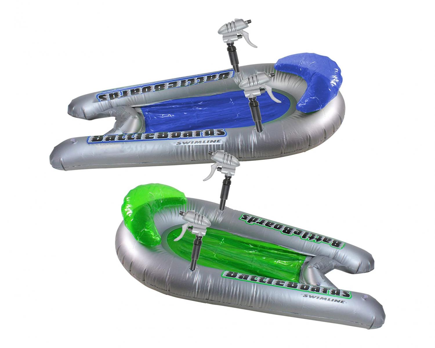 Inflatable pool float with integrated squirt guns - Pool toy with built-in water blaster