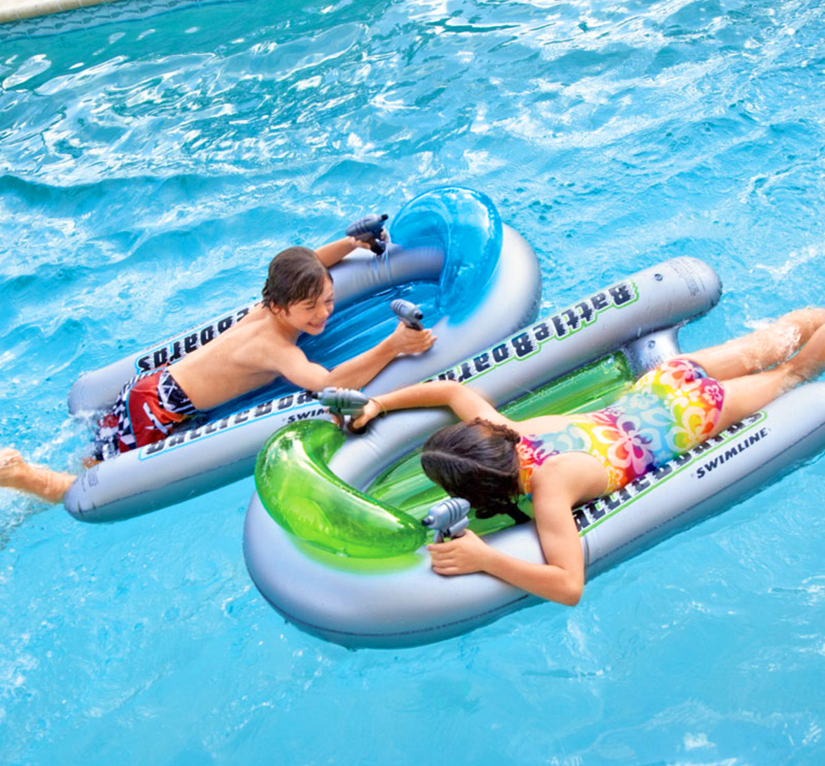 pool float with water guns