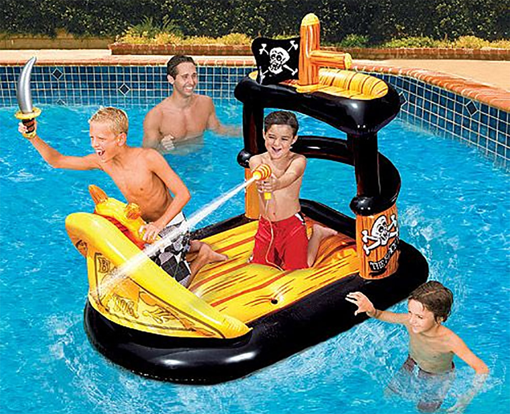 pool float with water guns