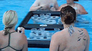 Beer Pong Battleship - Floating Battleship beer pong for the pool or lake