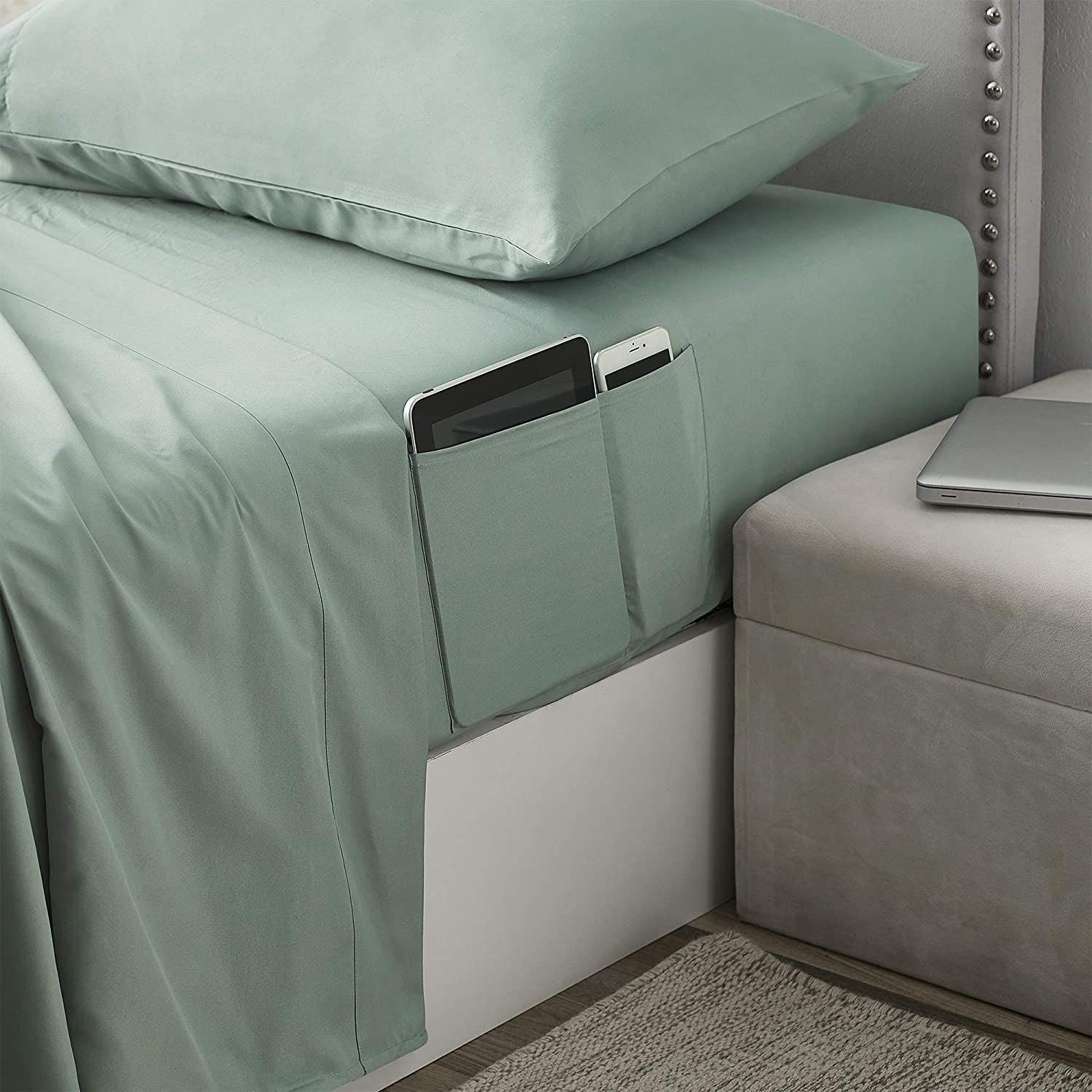 Bed Sheets With Pockets On The Side - Fitted sheets with storage pockets on both sides of bed