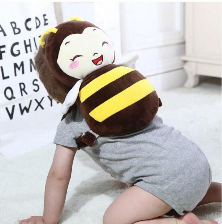 Bee Shaped Baby Head Protector backpack - animal shaped flat head shaper pillow