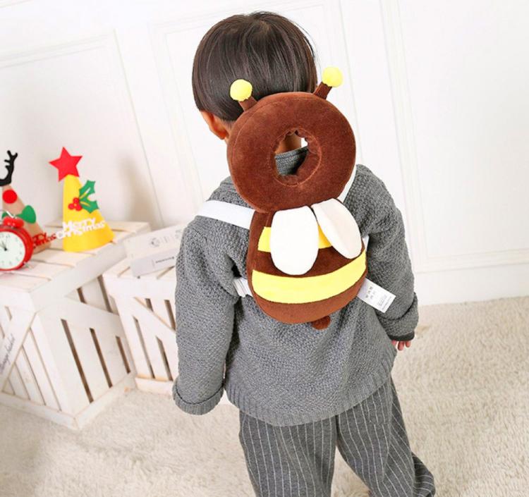 Bee Shaped Baby Head Protector backpack - animal shaped flat head shaper pillow