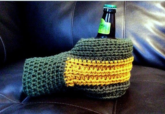 Sock yarn Beer Cozy  Beer cozy, Beer bottle cozy, Sock yarn