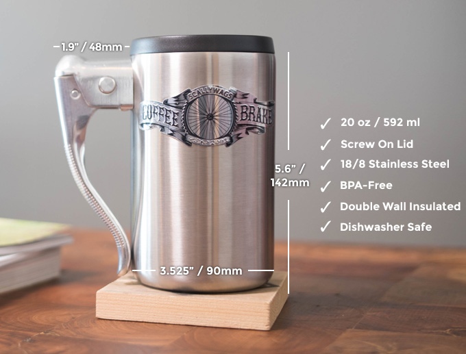 Coffee Brake Mug - Coffee Mug Uses Bicycle Brake Handle