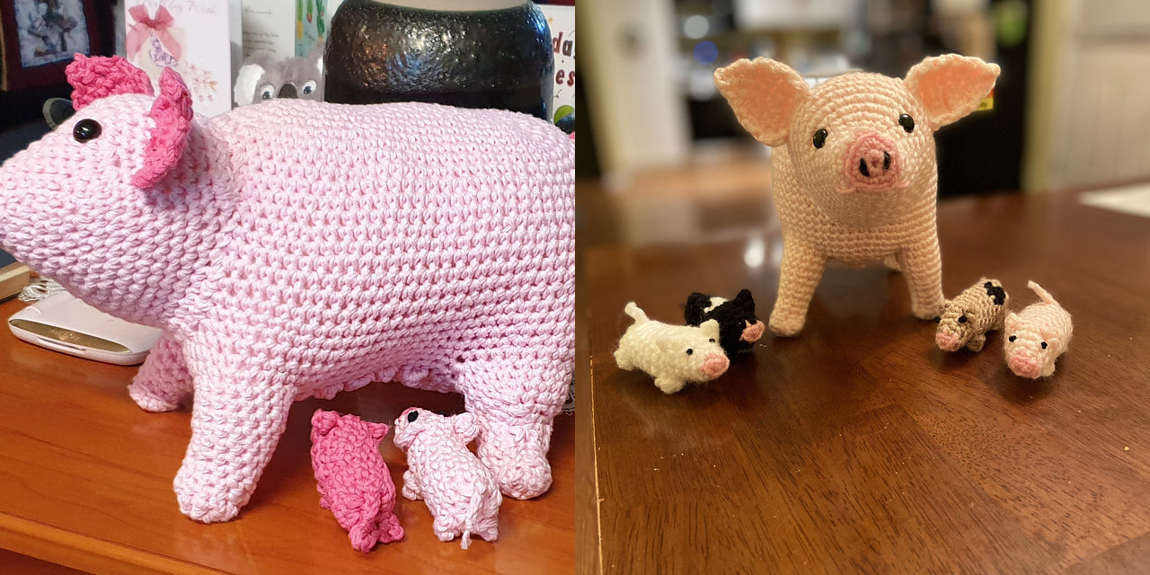 Pig With Piglets Crochet Pattern 