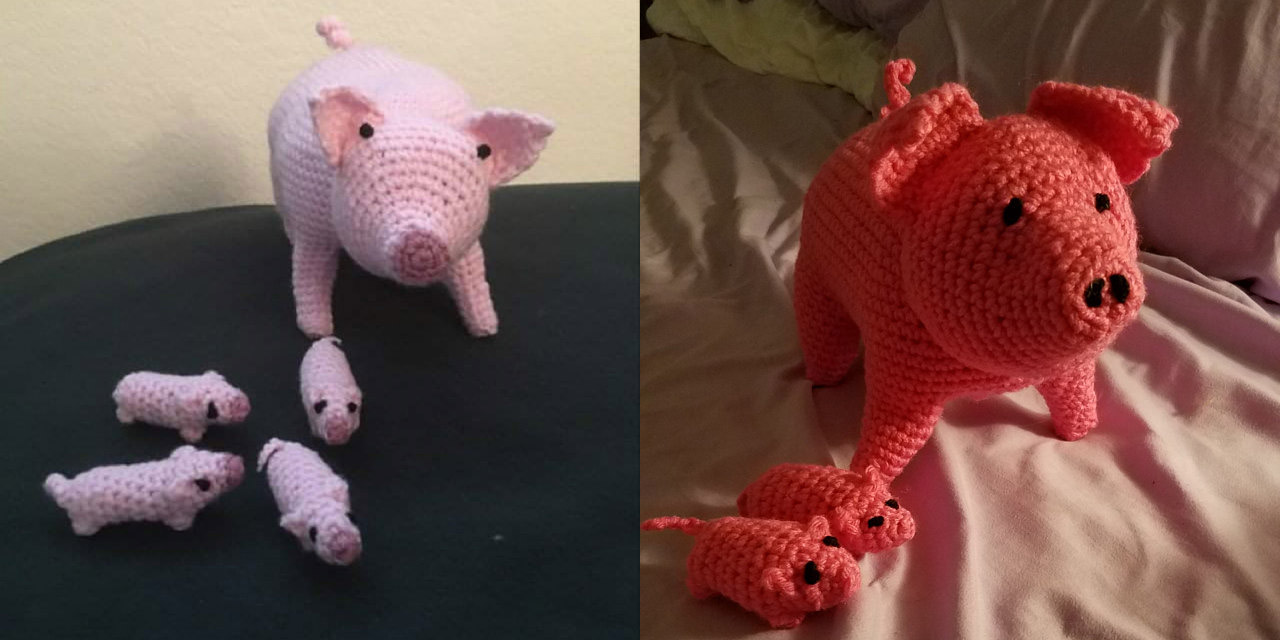 This Crochet Pattern Lets You Create A Birthing Pig That Feeds Its Piglets