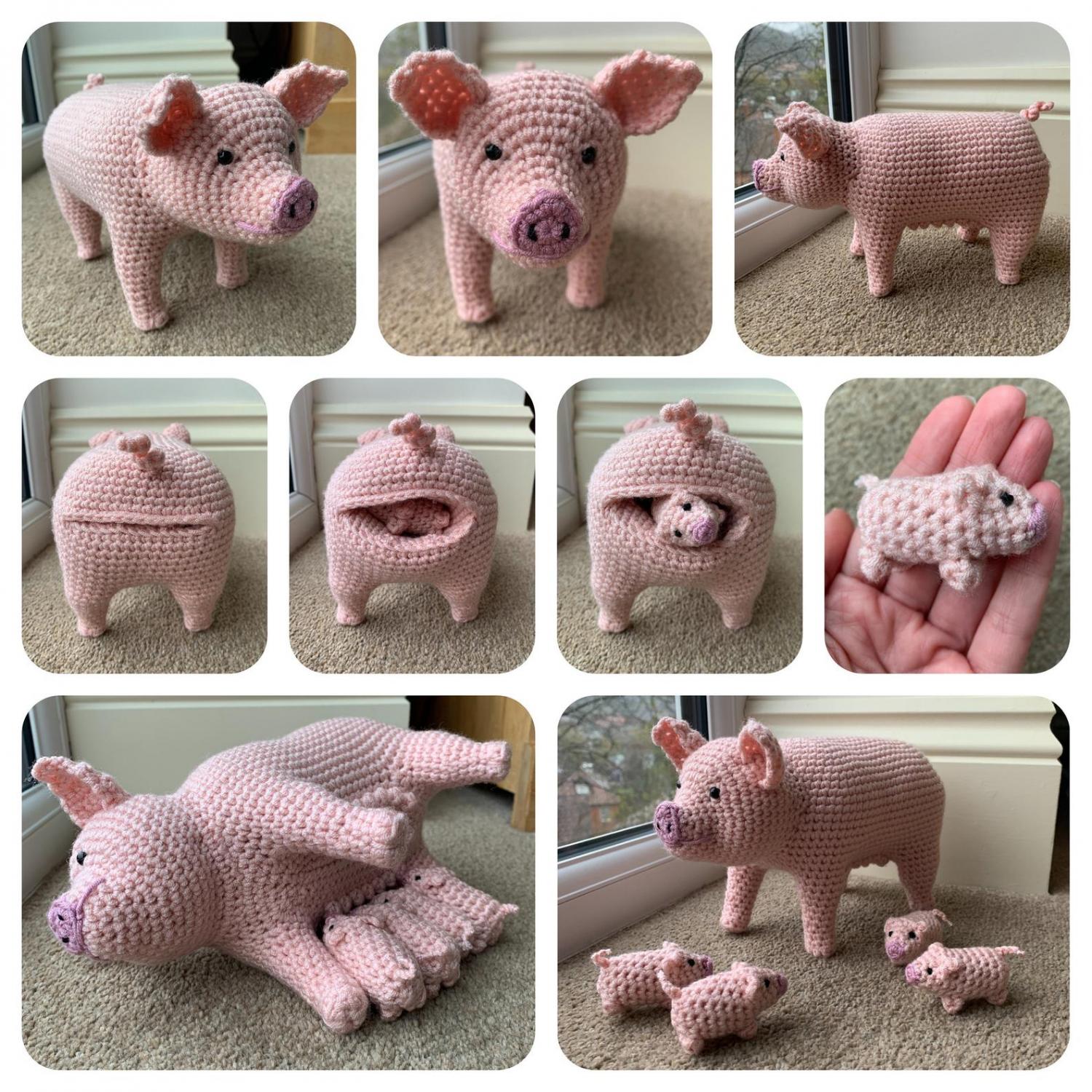 This Crochet Pattern Lets You Create A Birthing Pig That Feeds Its Piglets