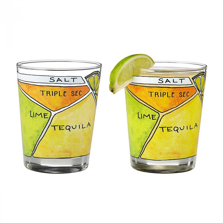 Bloody Mary Diagram Glassware - Set of 2