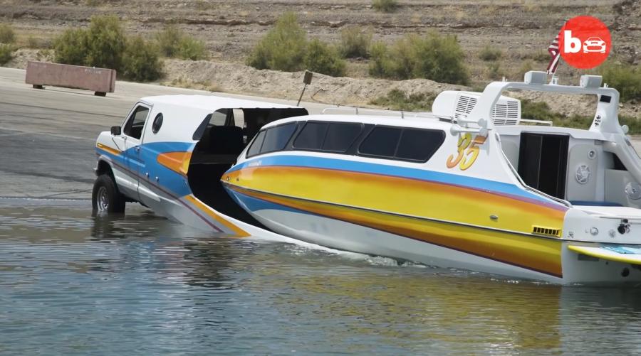 This Retro Boaterhome Is a 3-In-1 Van, RV, and Boat