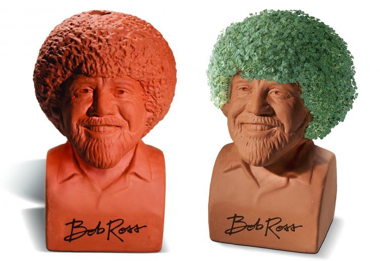 Bob Ross Chia Pet Lets You Grow a Happy Little Bush on Bob's Head