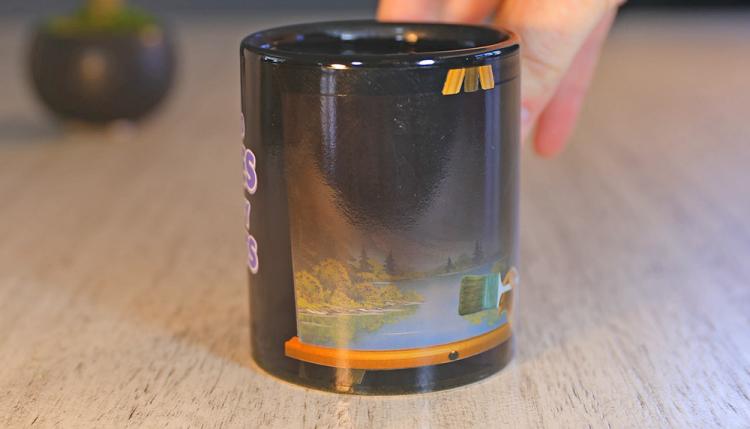 Bob Ross Heat Changing Mug - Makes Bob Ross Painting Appear with hot liquid