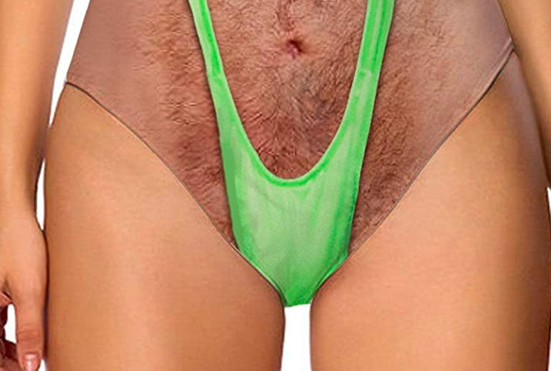 hairy guy bathing suit