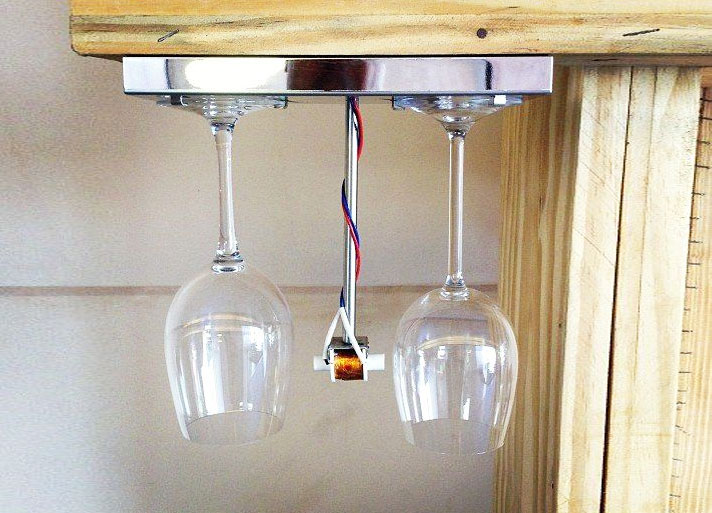 Bottoms Up Doorbell Made From Wine Glasses