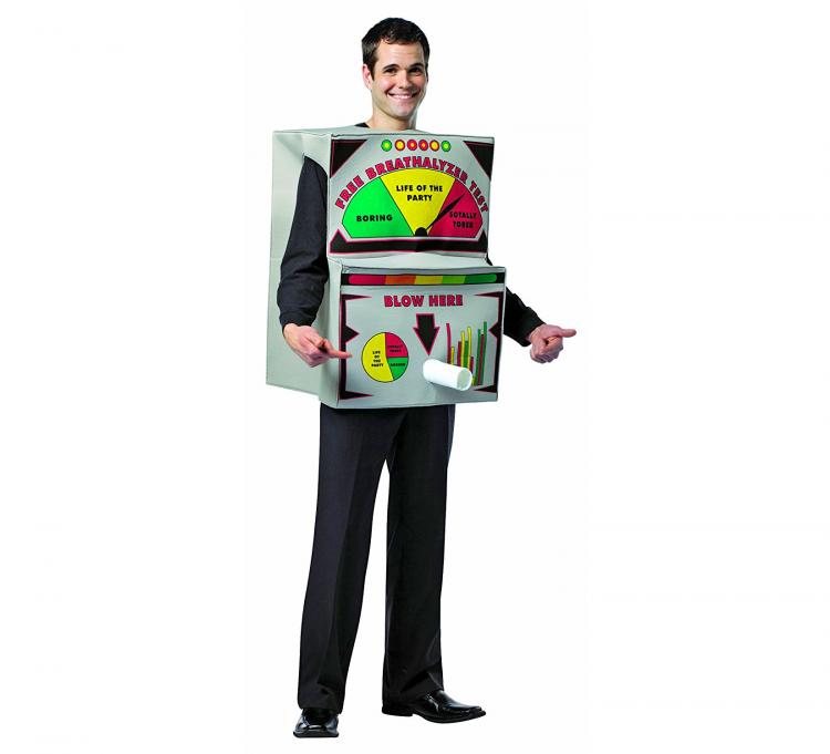 Breathalyzer Costume - Blow Here Alcohol Test Halloween Costume