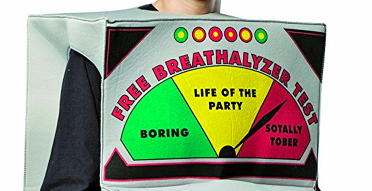 Breathalyzer Costume - Blow Here Alcohol Test Halloween Costume