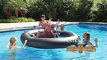 Intex InflataBULL - Inflatable bull riding pool toy - Blow-up rodeo pool/river/lake/ocean/water toy