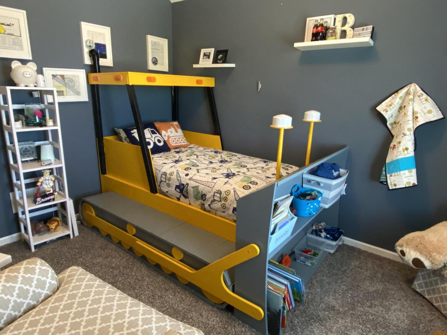 Bulldozer Kids Bed - DIY Tractor kids bed