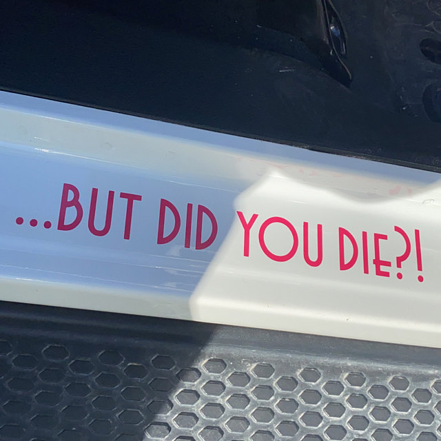 But Did You Die Car Decal