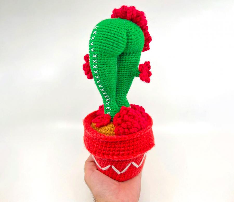 Cactass Butt Shaped Crochet Cactuses - Leggings crochet cactus