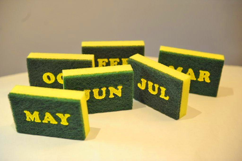 Calendar Sponges - Sponges With Months Written On Them