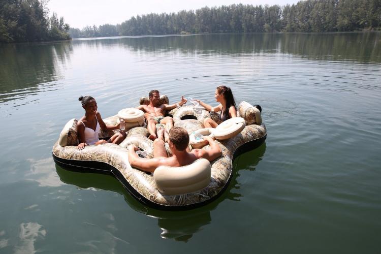 Camouflage Inflatable 4-person lake float - Camouflage river float