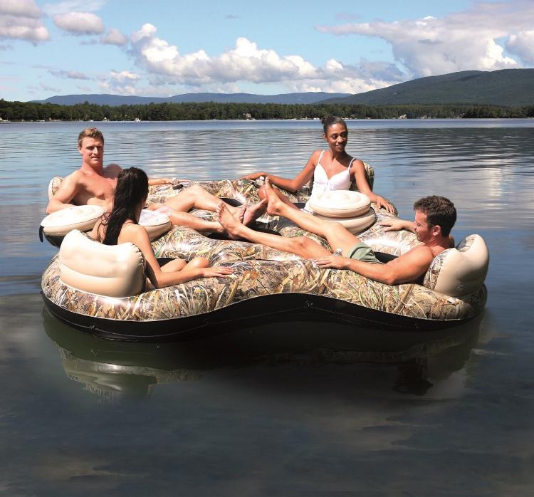 Camouflage Inflatable 4-person lake float - Camouflage river float