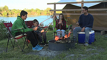 Campfire Fishing Pole Roaster