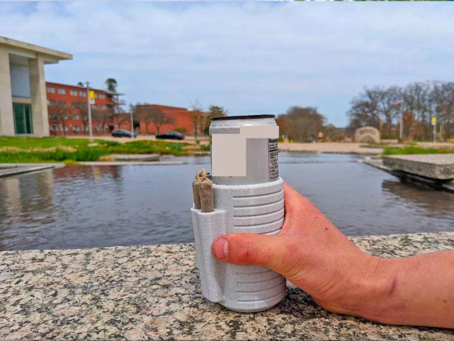 Woozie Can Cooler - lighter and joint holding beer koozie