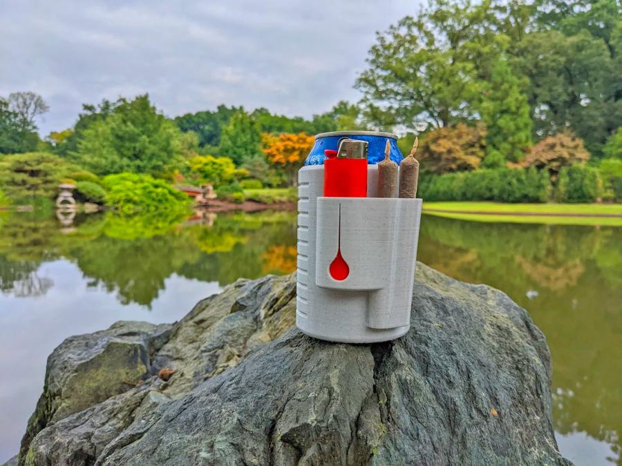 This Can Koozie Has Pockets To Hold Your Lighter and Two Joints