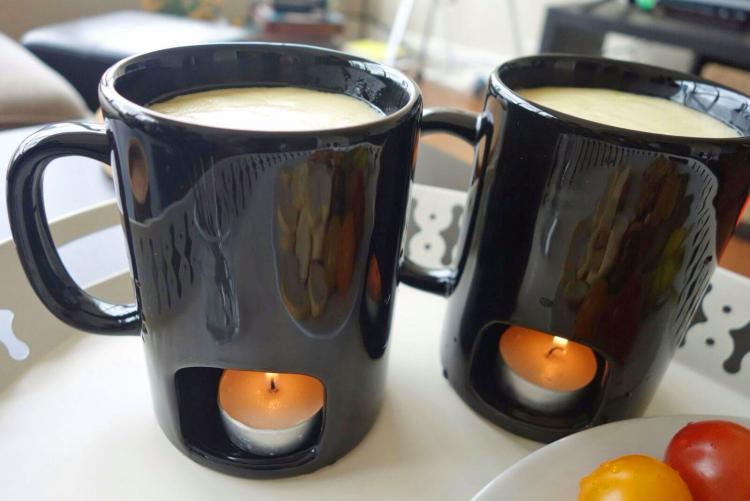 Kovot Fondue Mugs - Candle Powered Fondue Mugs Heat cheese and chocolate
