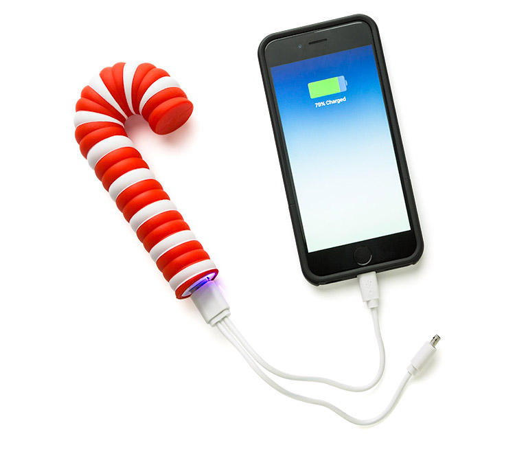 Candy Cane Phone Charging Portable Battery