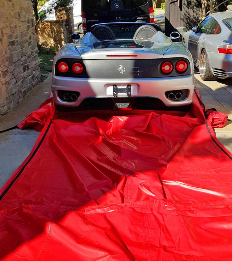 Giant Ziploc'' protects cars from flooding