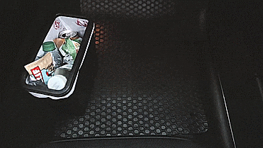Carbage Can - Spill-proof garbage can for your car - Attaches to floor mat