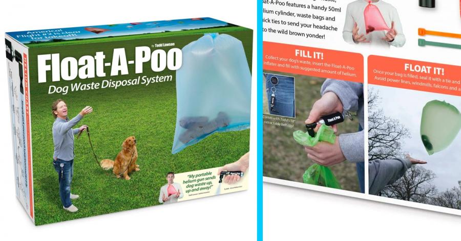float-a-poo dog waste disposal system prank box