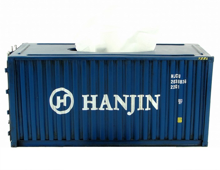 Shipping Container Tissue Box Holder - Mini Cargo Container Kleenex Box Holder
