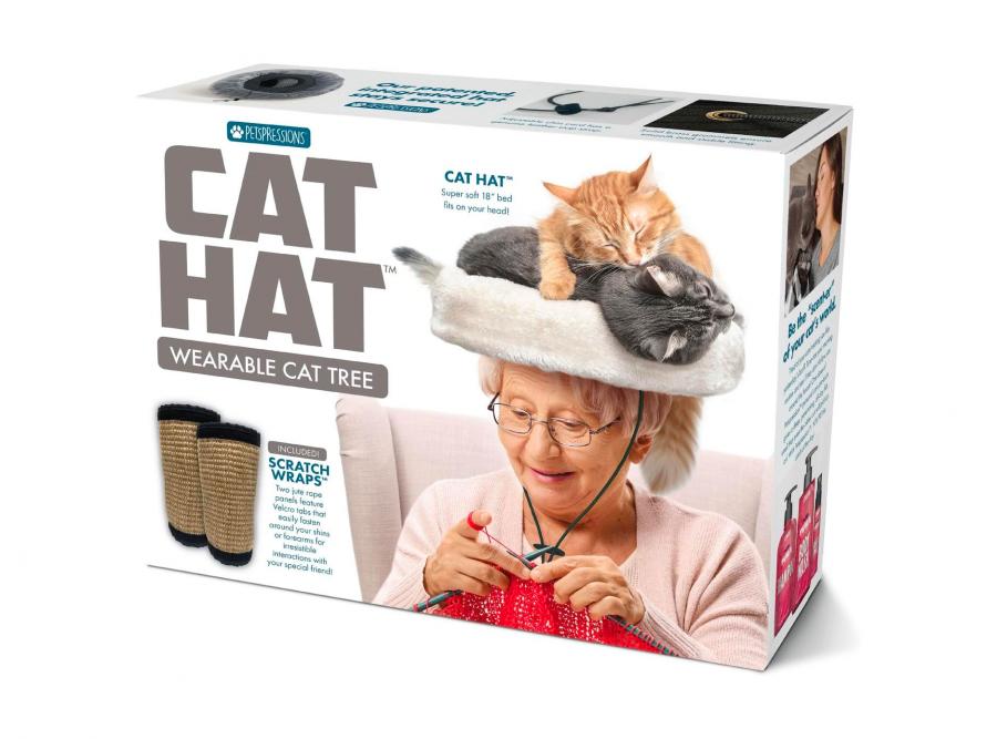Cat Bed Hat - Wearable cat tree hat