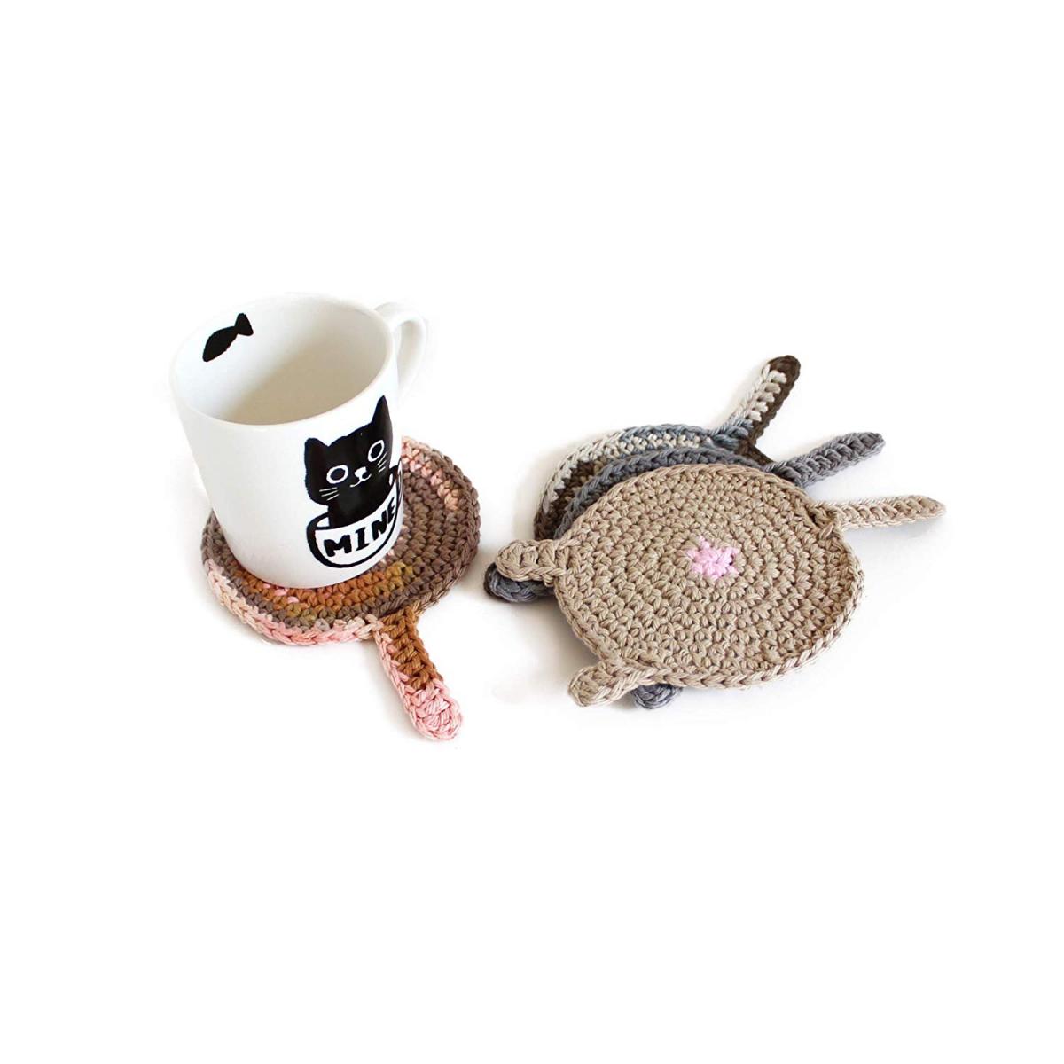 Cat Butt Crochet Knit Coasters - Cat Butt Coasters