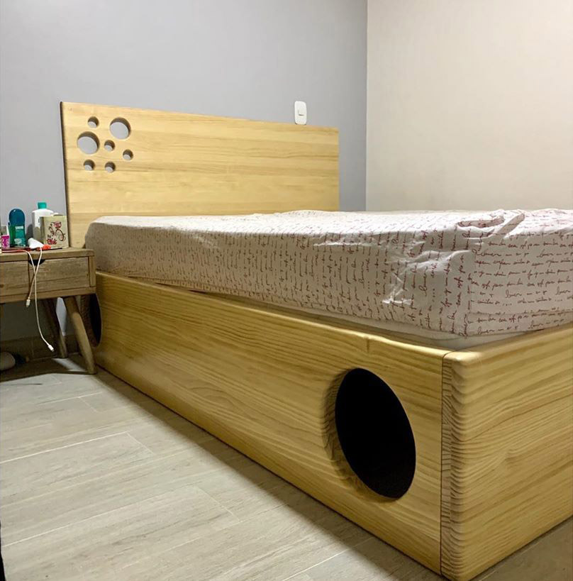 Cat Maze Bed Frame - Wooden cat labyrinth bed frame