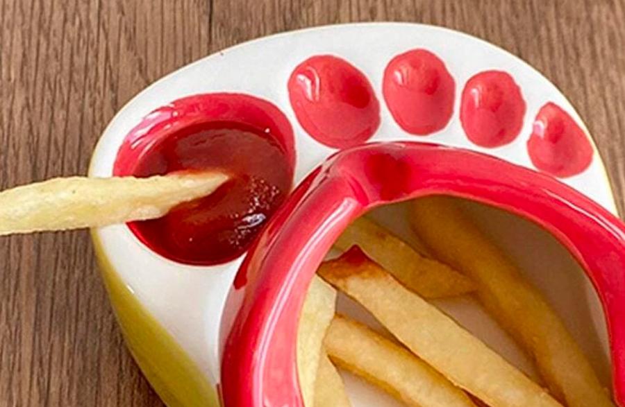 Sandal Shaped Fries and Ketchup Tray