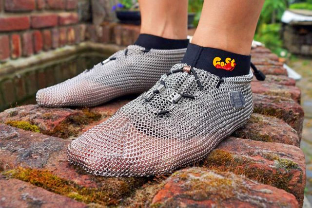 paleo barefoot chainmail shoes