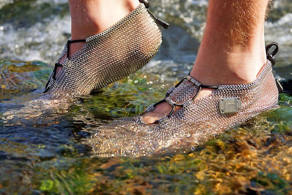 Chainmail Shoes - Chain link shoes - Paleos Metal barefoot hiking shoes 